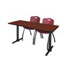 Cain Rectangle Tables > Training Tables > Cain Training Table & Chair Sets, 60 X 24 X 29, Cherry MTRCT6024CH47BY
